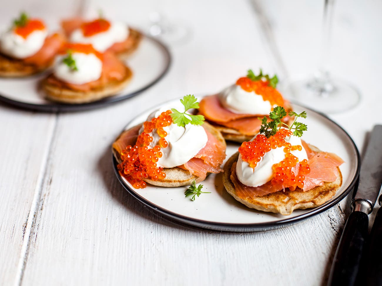 Blinis au saumon fumé et caviar Blinis au saumon fumé et caviar